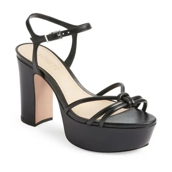 SCHUTZ Kelsie Platform Sandal in Black Size: 10.5 B - Picture 1 of 6